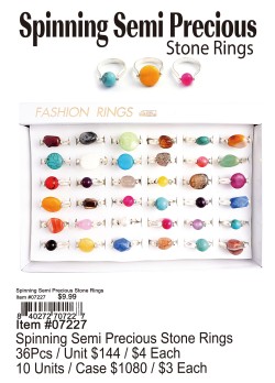Spinning Semi Precious Stone Rings